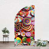 Lofaris Colorful Knitted Floral Plate Ethiopian Half Moon Arch Backdrop
